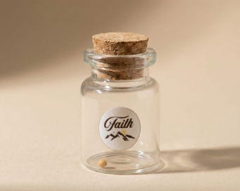 Custom Mustard Seed Faith Jar No Sticker Church Group Gift Favors Women's Ministry Event Favors Bulk for Guest Favors for Prayer Group Gift