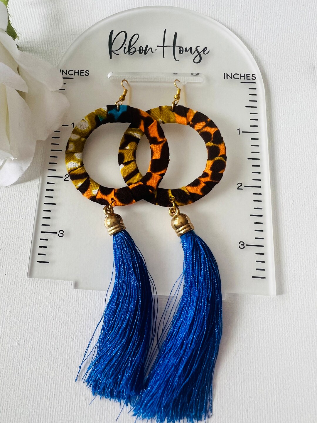 Anorkor African Fabric Earring Fabric Earrings Ankara Etsy