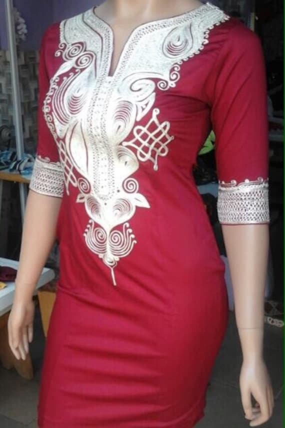 African clothes Details about   Custom Order Ladies White Polished Cotton With Gold Embroidery