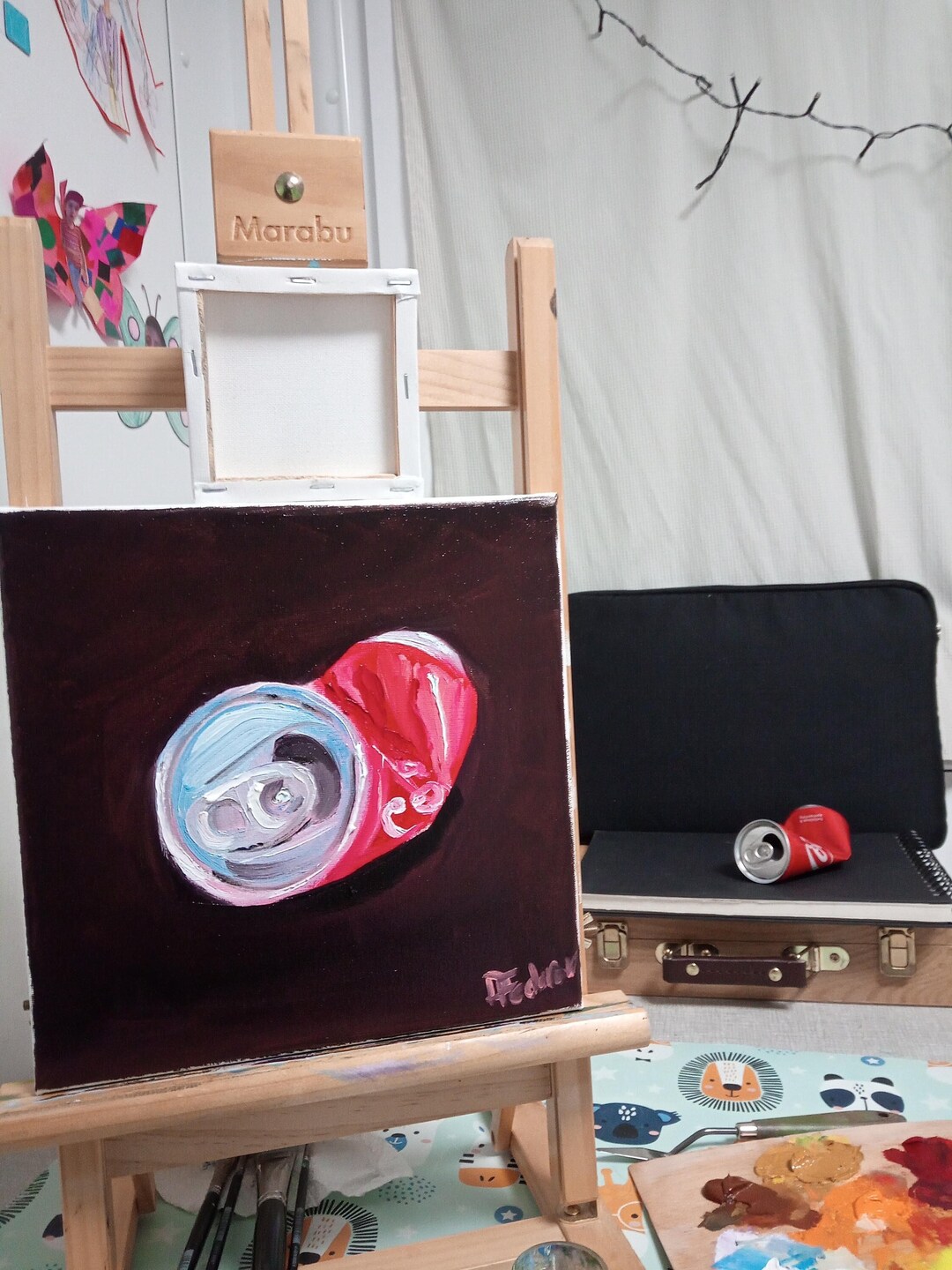 Still Life With Crushed Cola Can Original Handmade Oil - Etsy