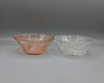 Two Diana Depression Glass Cereal Bowls
