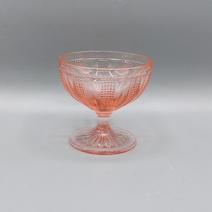 Pink Kolonial Korb Depression Glas Sherbet