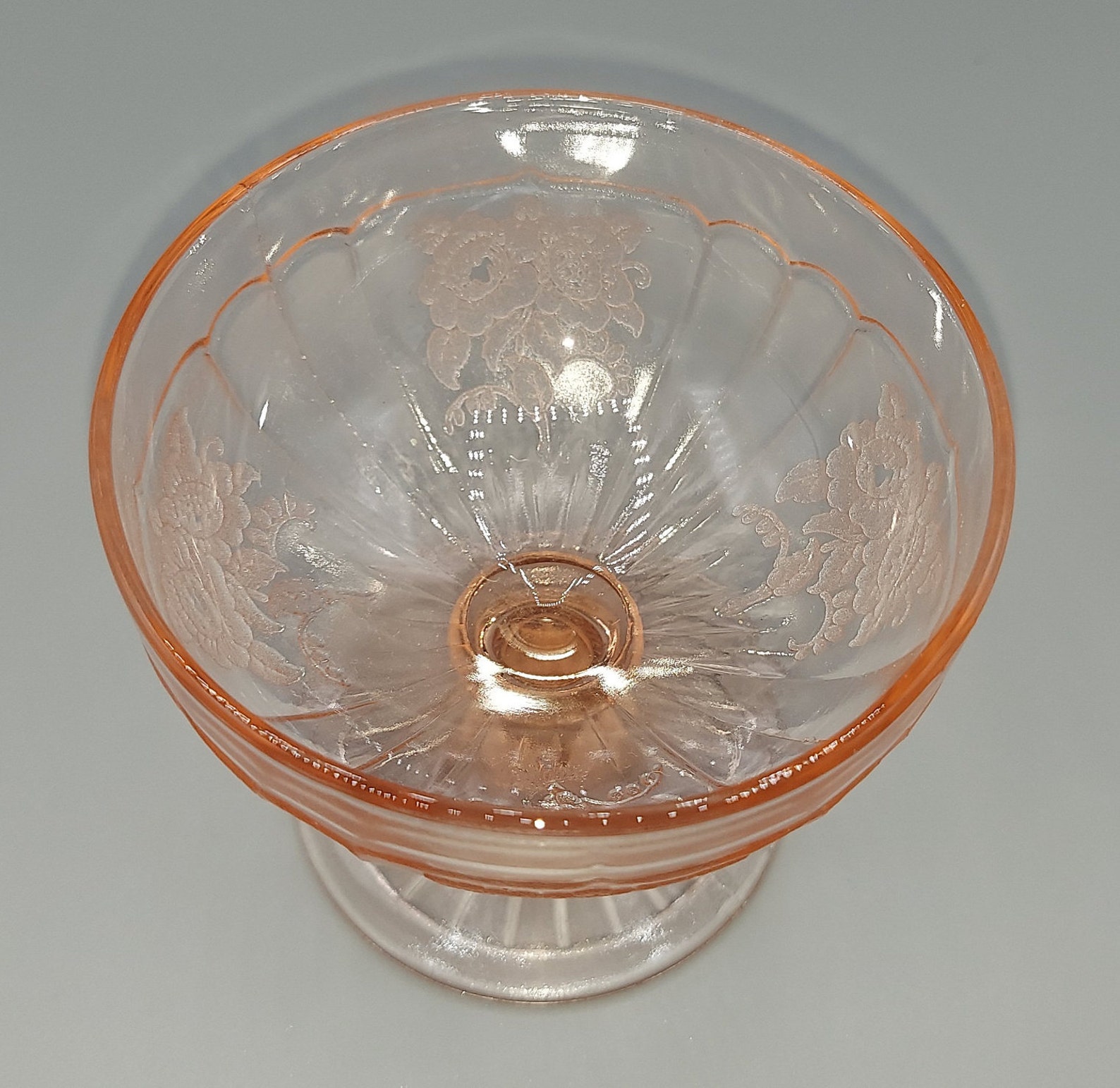 Pink Mayfair Depression Glass Sherbet Etsy