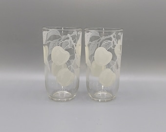 Two Hazel Atlas Apple Glass Tumblers