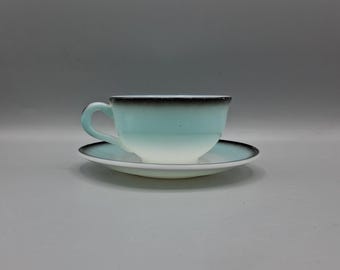 Hazel Atlas Ovide Informal Blue Cup and Saucer