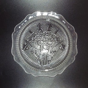 Iris Depression Glass Plate