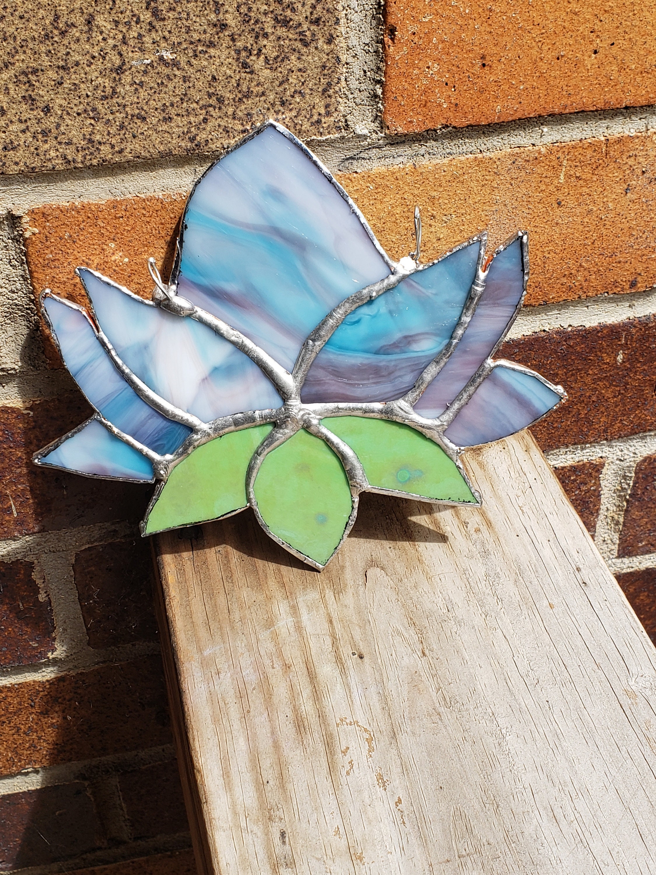 Stained Glass Lotus Flower Suncatcher Etsy