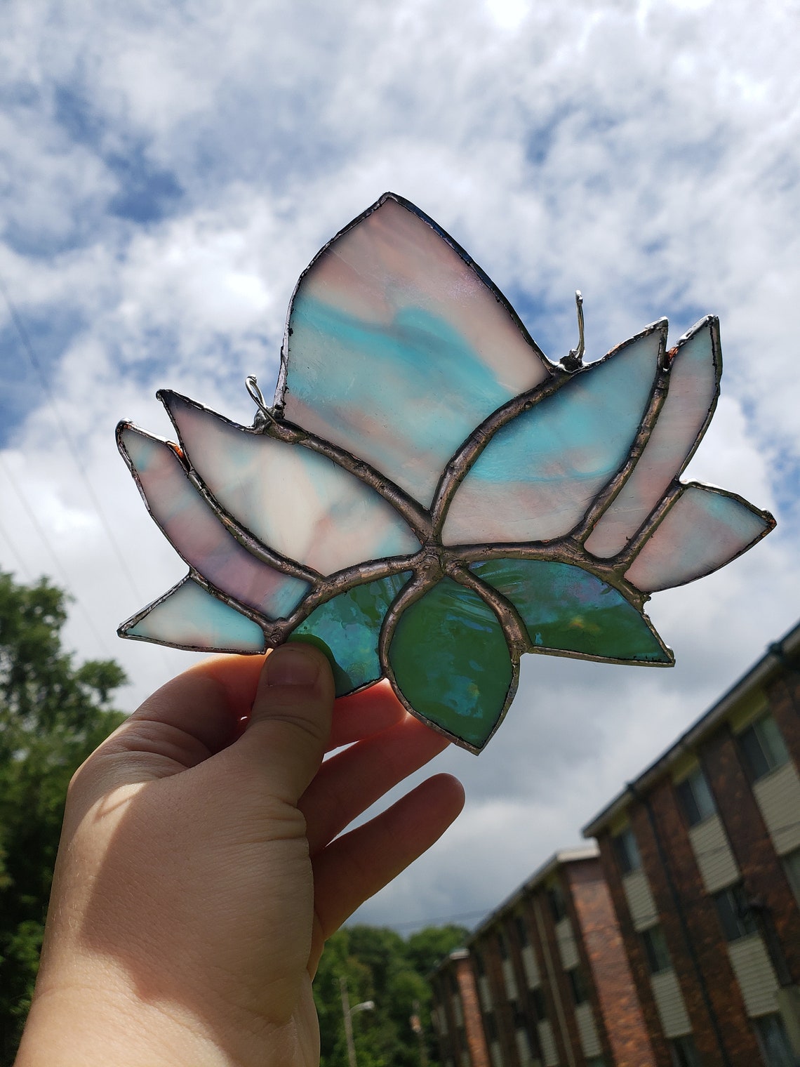 Stained Glass Lotus Flower Suncatcher Etsy