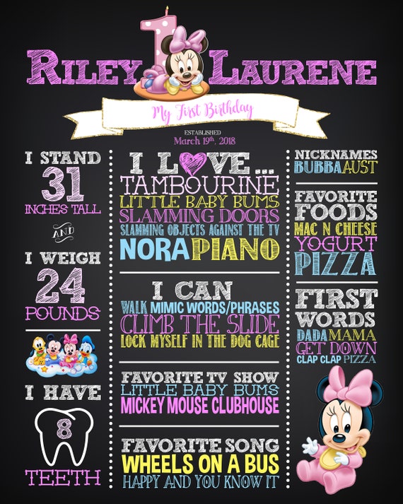 Baby Mickey Baby Minnie Mouse First Birthday Custom Etsy