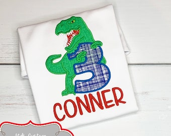 Dinosaur Birthday Shirt - Boys T-Rex Dinosaur Shirt - Three Rex Birthday - Boys Birthday Shirt - Dinosaur third Birthday Shirt -