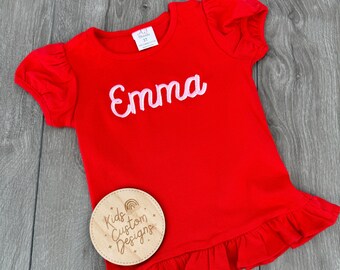 Girls Christmas Name shirt, girls christmas name shirt, Personalized Kids Christmas Shirt