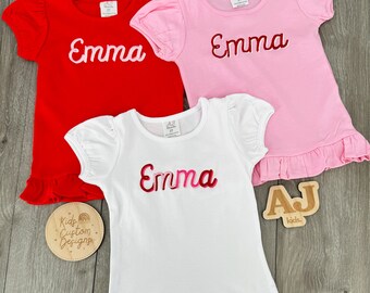 Girls personalized shirt, girls christmas name shirt, Personalized Kids Christmas Shirt