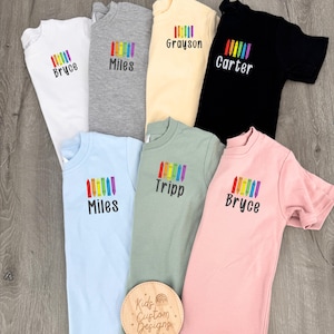 Personalized Back to School T shirt Embroidered with Name