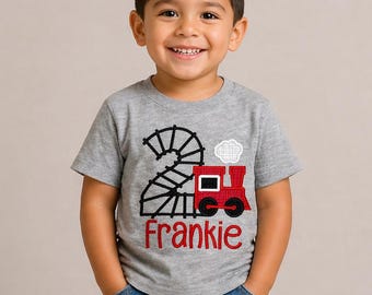 Boys Train 2nd Birthday Shirt, Embroidered Choo Choo Im Two Tee