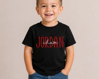Embroidered Children's T-Shirt, Custom First and Middle Name Monogram