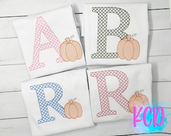 Kids Fall Themed Shirt, Toddler pumpkin patch top, Custom Monogram Shirt
