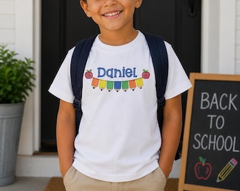 Personalized Pencil Embroidered Shirt - Back to School Kids Top