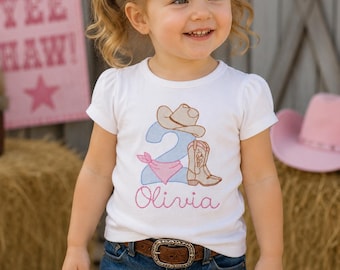 2nd Birthday Girls Rodeo Shirt, Personalized Cowgirl shirt