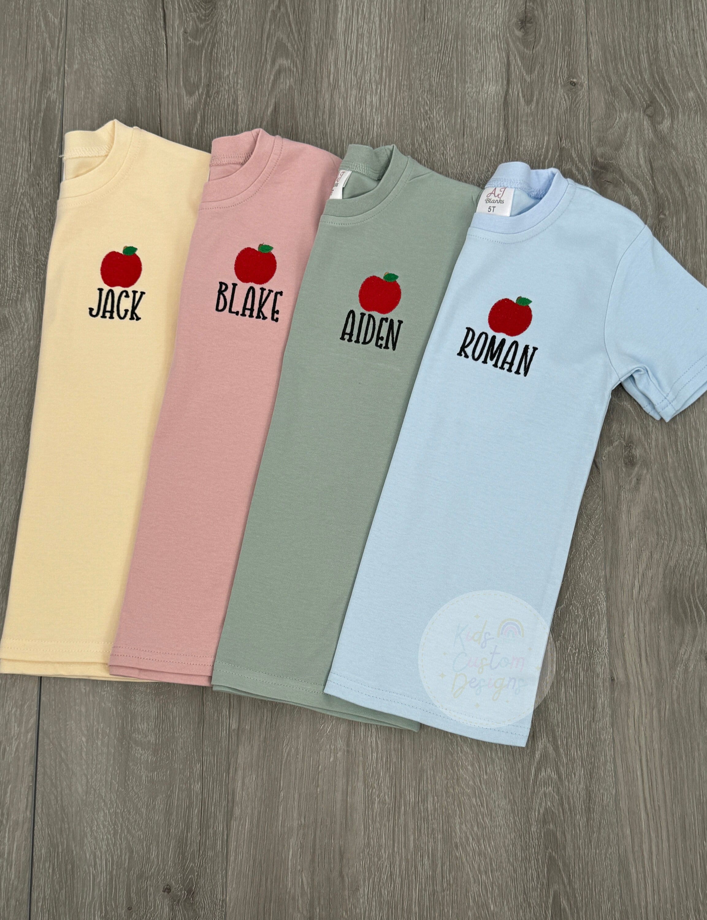 Personalized Back to School T shirt Embroidered with Name