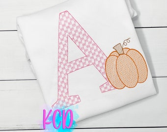 Kids Fall shirt | Girls Fall Shirt | Pumpkin Shirt | Thanksgiving Girls Shirt | Monogram Pumpkin | Personalized Shirt | Custom Shirt Pink