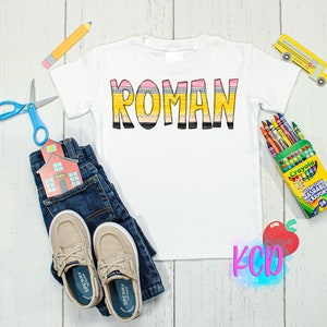 Personalized Back to School Kids Shirt | Boy Back to School Name Toddler Tee | Personalized Monogram Pencil Shirt