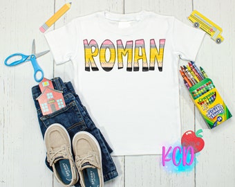 Personalized Back to School Kids Shirt | Boy Back to School Name Toddler Tee | Personalized Monogram Pencil Shirt