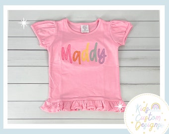 Girls personalized shirt, girls name shirt, Personalized Kids Shirt