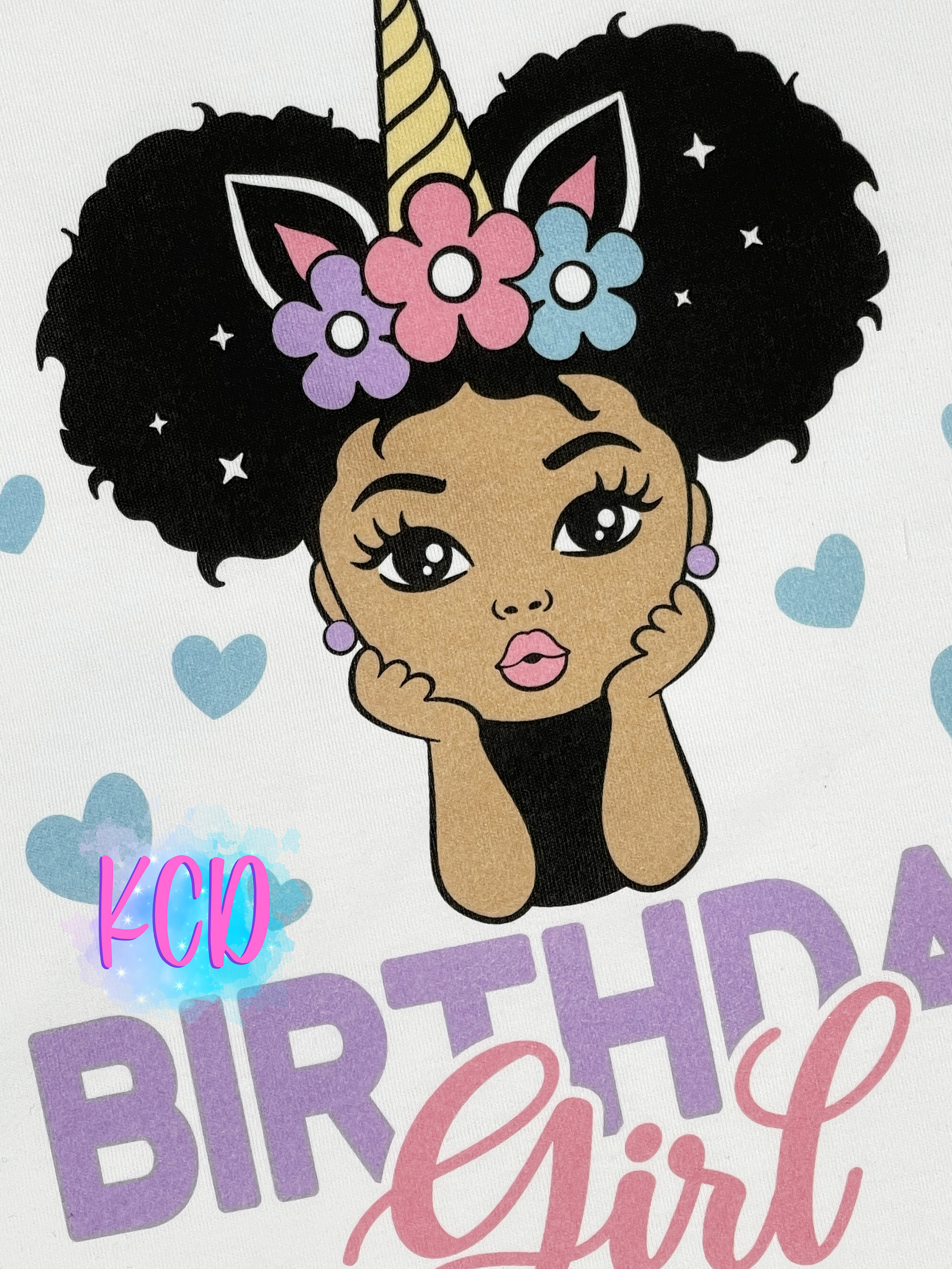 African American Unicorn Birthday Girl Shirt Afro Puff Etsy
