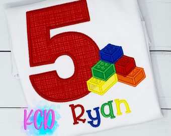 Blocks Personalized Birthday Shirt, Boys Block Master Shirt, Toy Birthday Shirt, Building Blocks Birthday Party, Boys Birthday Tee,