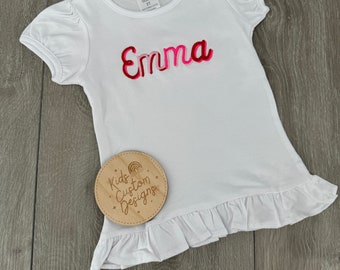 Girls Christmas personalized shirt, girls christmas name shirt, Personalized Kids Christmas Shirt