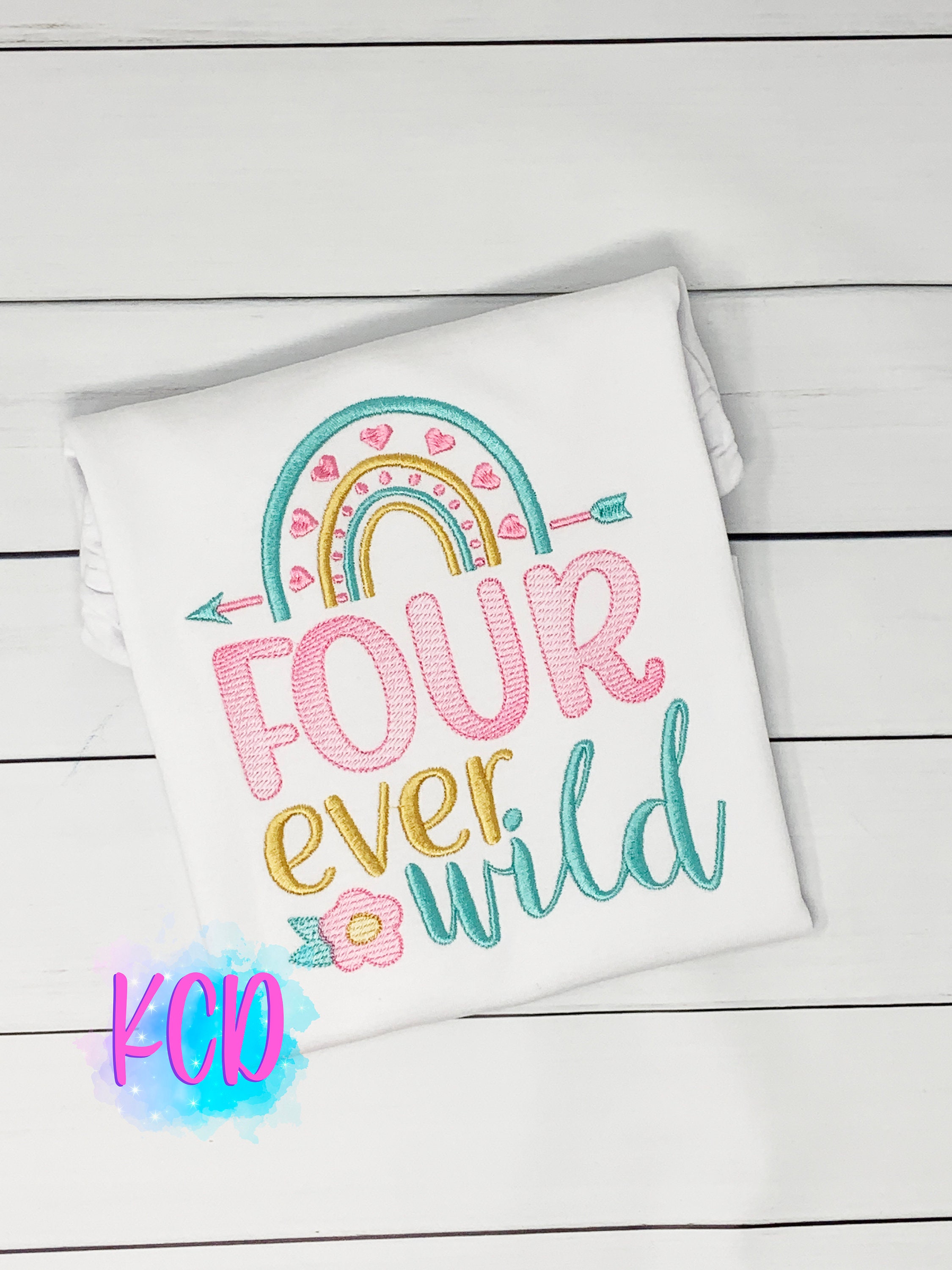 Girl's 4th Birthday Shirt Four Ever Wild Shirt Wild | Etsy