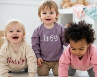 Custom Embroidered Name Sweatshirt - Personalized Name Crewneck - Personalized Organic Cotton - Sweater