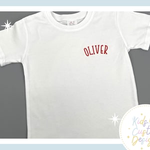 Children&#39;s embroidered shirt, custom name tee, monogram boy shirt