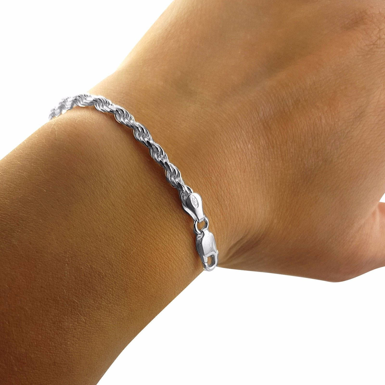 Sterling Silver Solid Rope BRACELET 7.5 Inch Beautiful Rope Etsy UK