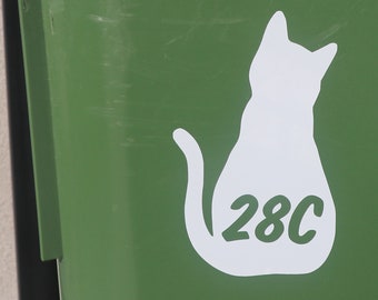 Sitting Cat Wheelie Bin Sticker - Gloss