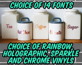 iridescent tea coffee sugar canisters