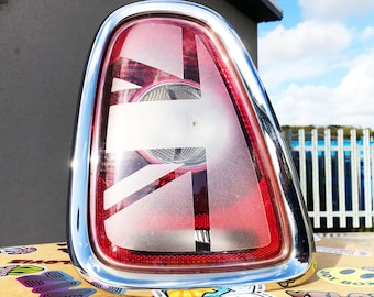ETCHED Union Jack Rear Tail Light Cooper Accessory Stickers Decals for MINI R56 R57 R58 R59
