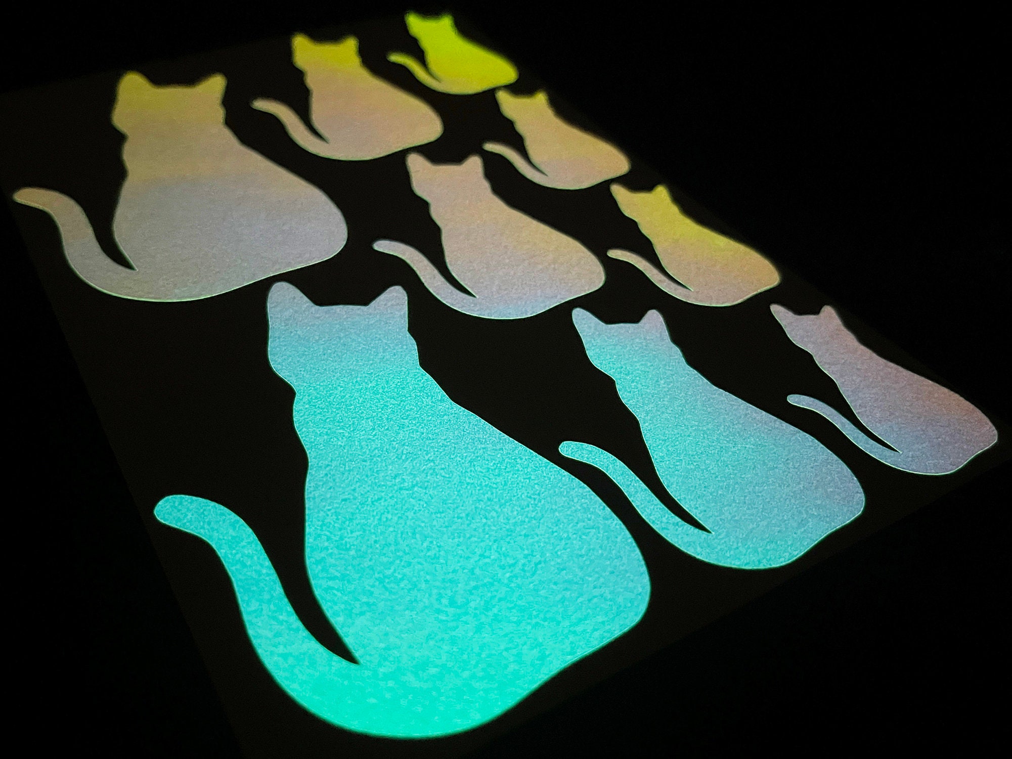 Opal Ras Sticker Cats (assorted) OPAL Glow in the Dark Stickers Peel and Stick Light ...