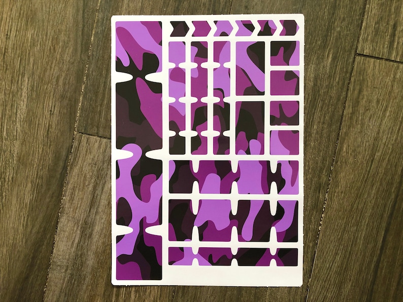 Cinta adhesiva protectora para cuadro de bicicleta, vinilo adhesivo para MTB, BMX, bicicleta eléctrica, camuflaje morado. imagen 1