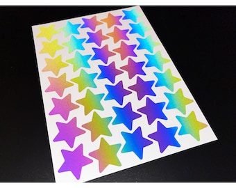 Pegatinas reflectantes de estrellas (pequeñas) para bicicleta con arcoíris brillante