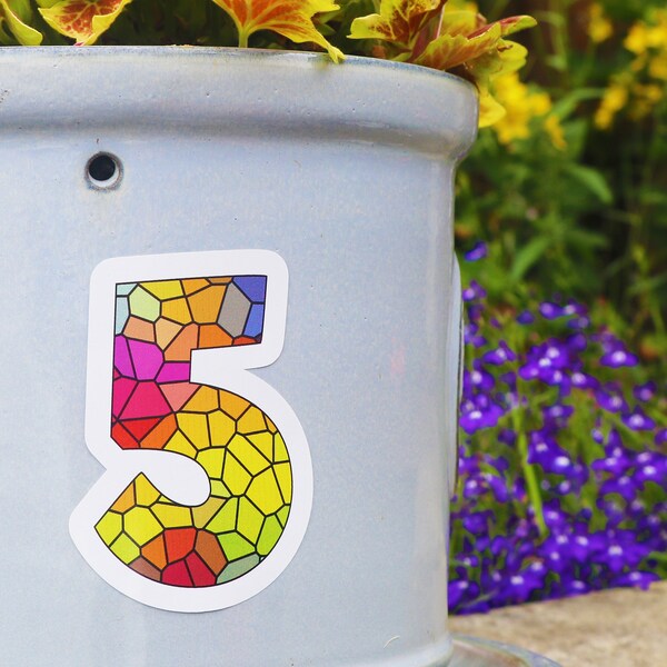 Stained Glass Numbers Etsy