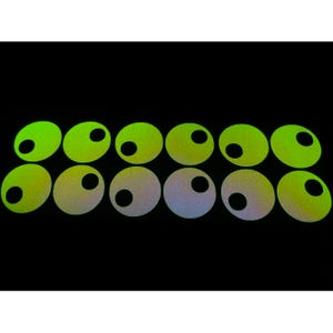 Googly Eyes (Small) SUNSET OPAL Glow in the Dark Stickers Peel and Stick Light Switch Decals