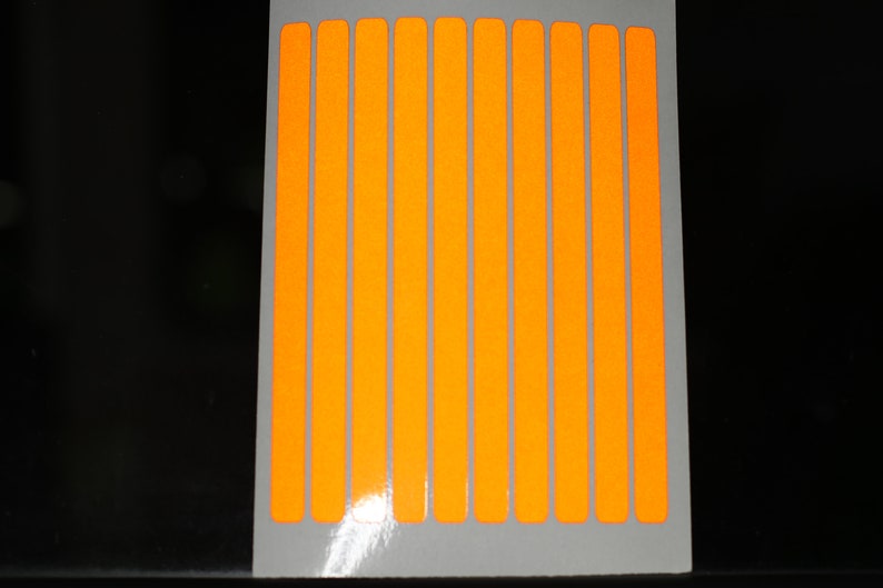 ORANGE Reflective Strip x10 Diecut Vinyl Stickers Decals Etsy