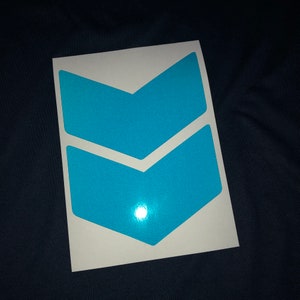 Reflective Stickers 5 Inch BLUE Chevrons (x2) Die-Cut Vinyl Decals - Motorcycle Car Bike Motorbike Caravan Trailer Motorhome Camper Truck