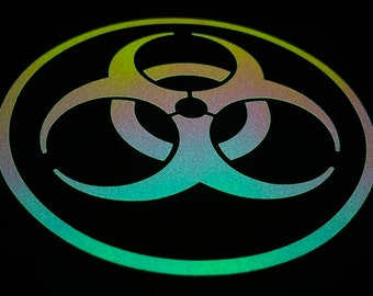 Glow In The Dark OPAL BIOHAZARD Aufkleber 14cm - Peel and Stick Aufkleber für Wandkunst, Planer, Tagebuch, Telefon, Auto, Lehrer, Journal