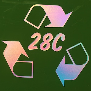 Recycle Wheelie Bin House Number Sticker Rainbow *effect*