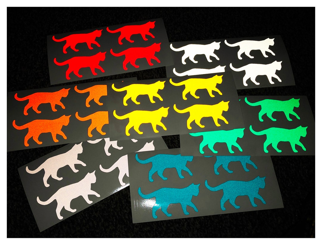 Autocollants Vélo Réfléchissants Chat Qui Dépasse - Décalques Vinyl Coupé Au Pochoir
