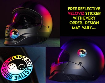 Veloviz Reflective Skull (SMALL) Die-cut Vinyl Cargo Bike Stickers Decals - Israel