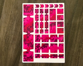 Bicycle Frame Protection Tape Decal Sticker Vinyl Film for MTB BMX EBIKE Pink Digital Camo