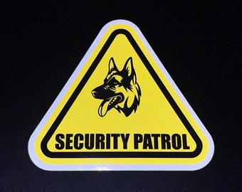 REFLECTERENDE Security Patrol TRIANGLE sticker hond K9 handler auto bestelwagen